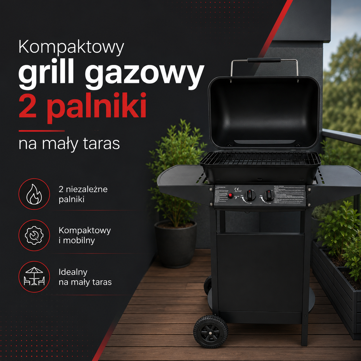 Kompaktowy grill gazowy 2 palniki na mały taras – jak wybrać model idealny do niewielkiej przestrzeni i na co zwrócić uwagę przed zakupem?