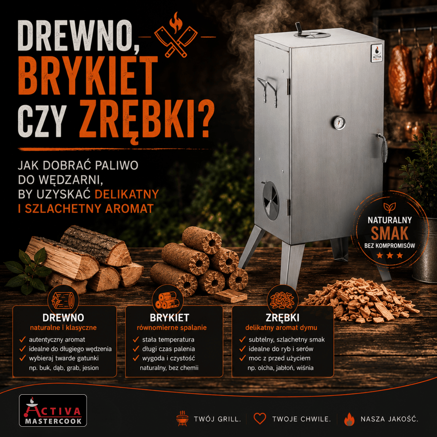Drewno, brykiet czy zrębki? Jak dobrać paliwo do wędzarni
